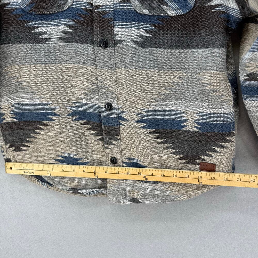 Jachs New York Shacket Men's M Brown Blue Tan Aztec 10% Wool Southwestern EUC - Picture 16 of 16
